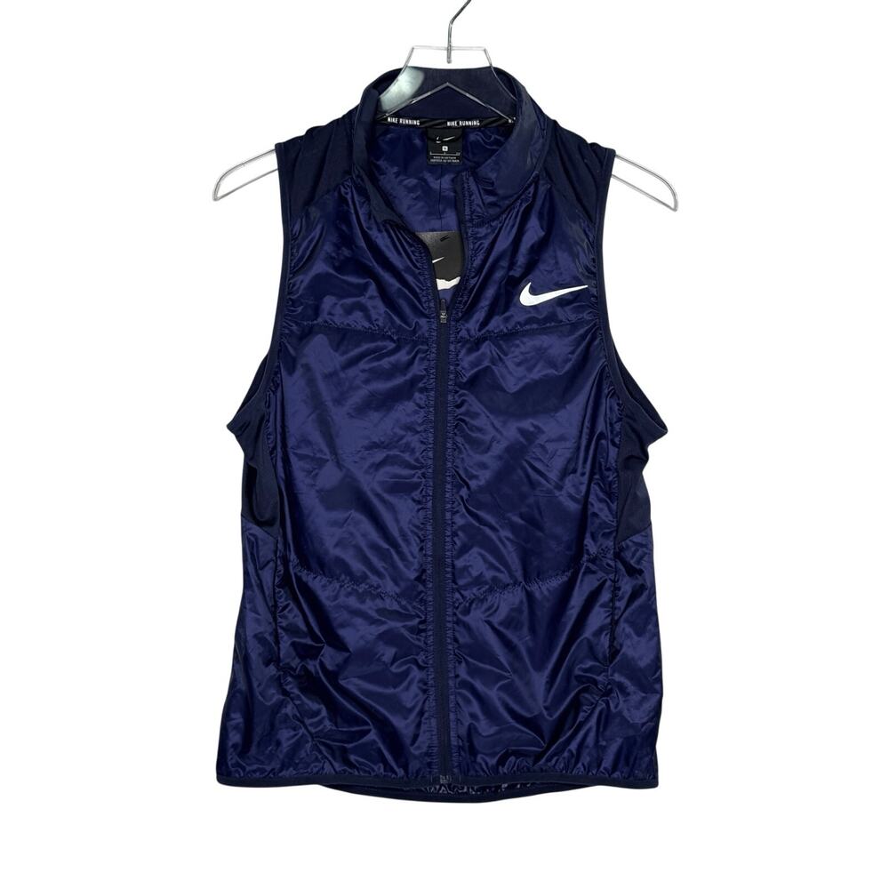 Nike Mens Polyfill Running Vest S NEW Navy Lightweight Full Zip Active Sports
